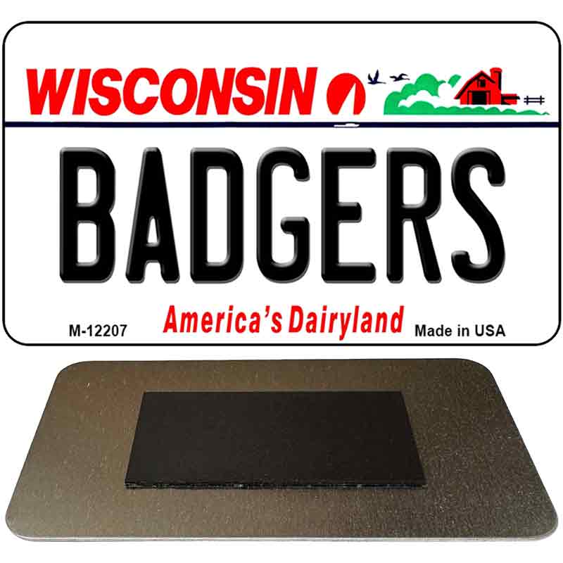Badgers Wisconsin Novelty Metal Magnet M-12207