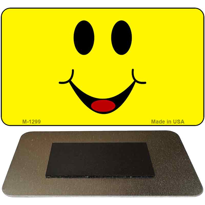 Happy Smiley Novelty Metal Magnet M-1299 3.5" x 2" Magnet (M)