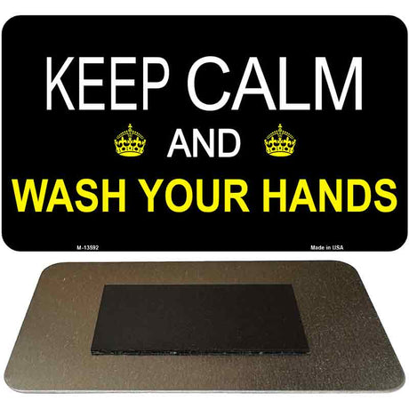 Keep Calm Wash Your Hands Novelty Metal Magnet M-13592 3.5" x 2" Magnet (M)