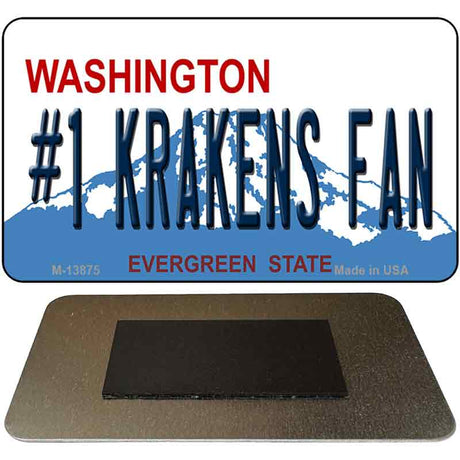 Number 1 Krakens Fan Washington Novelty Metal Magnet