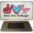 Peace Love Flamingos Novelty Metal Magnet 3.5" x 2" Magnet (M)