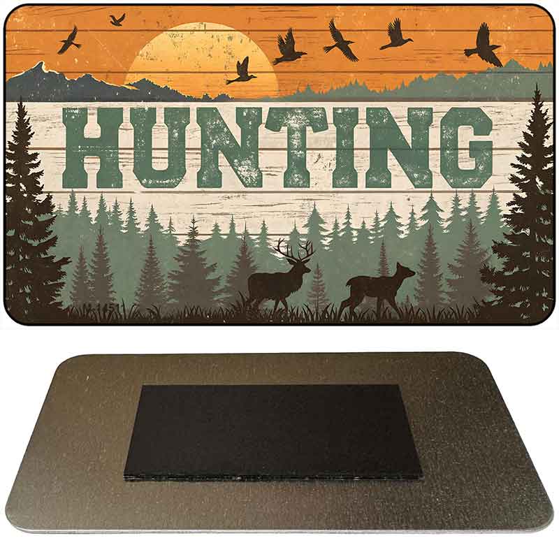 Hunting Sunset Novelty Metal Magnet M-14511