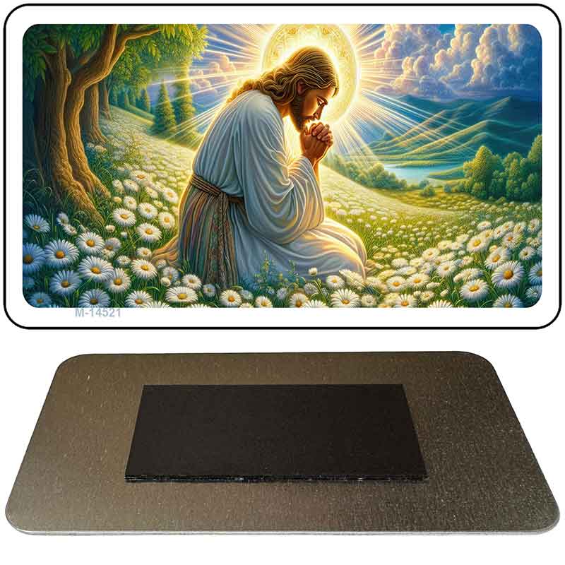 Jesus Praying Novelty Metal Magnet M-14521