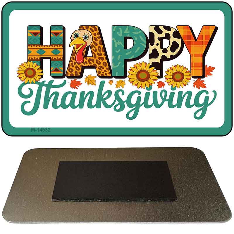 Happy Thanksgiving Novelty Metal Magnet M-14532