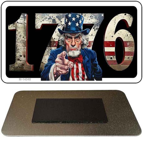 1776 Uncle Sam Novelty Metal Magnet M-14548 3.5" x 2" Magnet (M)