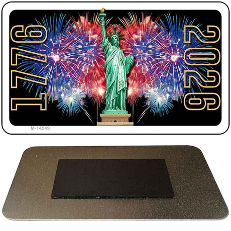 Lady Liberty Fireworks Novelty Metal Magnet M-14549 3.5" x 2" Magnet (M)