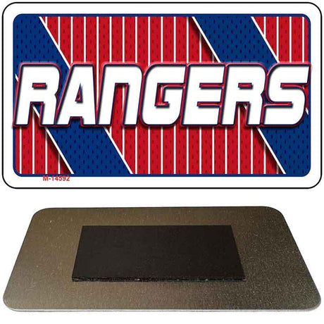 Metallic 'Rangers' logo with red and blue design on a white background