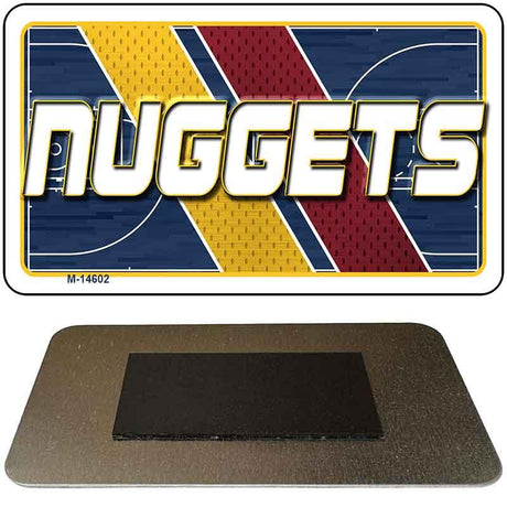 Metallic Denver Nuggets logo with a textured black base
