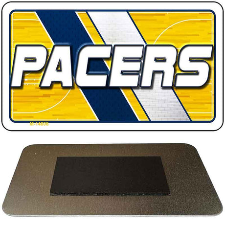 Metallic 'Pacers' logo with a black backing on a white background