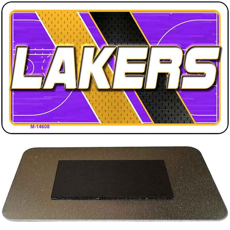 LAKERS Graphic Novelty Metal Magnet M-14608 3.5" x 2" Magnet (M)