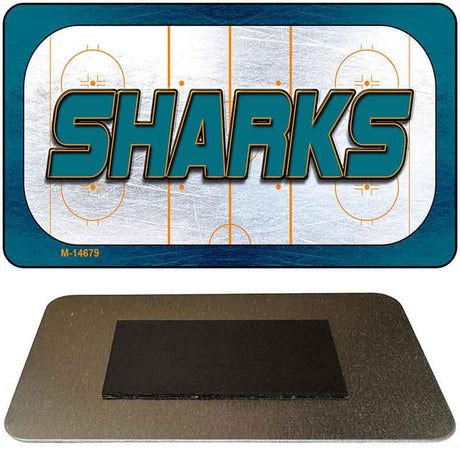 SHARKS Graphic Novelty Metal Magnet M-14679 3.5" x 2" Magnet (M)