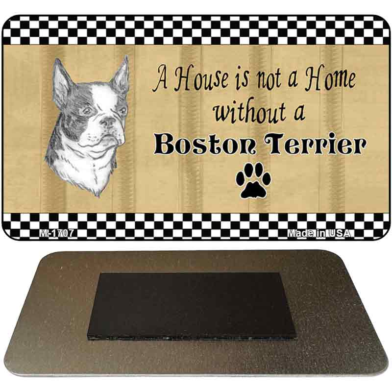 Boston Terrier Pencil Sketch Novelty Metal Magnet M-1707