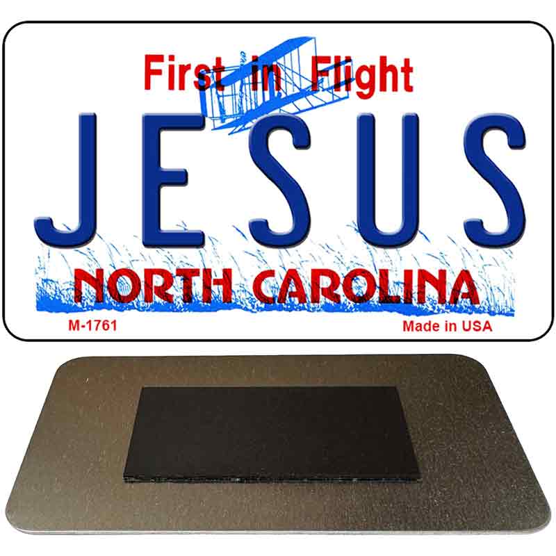 Jesus North Carolina State License Plate Tag Magnet M-1761