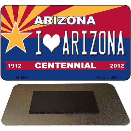 I Love Arizona Arizona Centennial State License Plate Tag Magnet M-1841