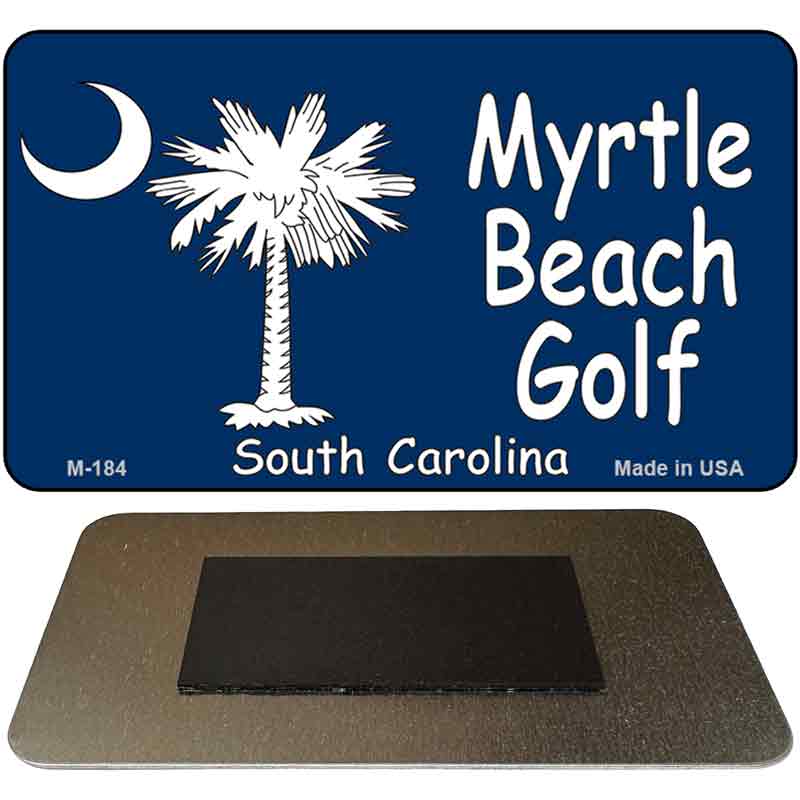 Myrtle Beach Golf Flag Novelty Metal Magnet M-184