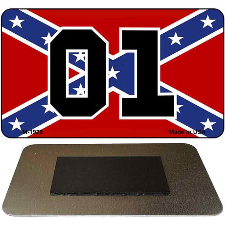 01 On Confederate Flag Novelty Metal Magnet M-1929