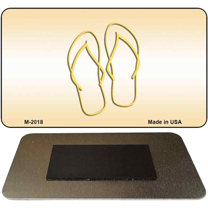 Flip Flops Yellow Novelty Metal Magnet M-2018