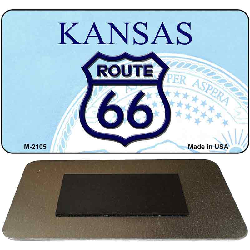 Route 66 On Kansas Novelty Metal Magnet M-2105