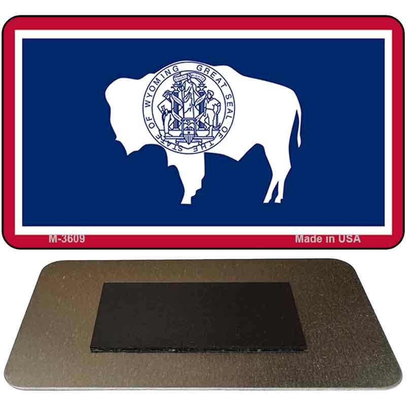 Wyoming State Flag Novelty Metal Magnet M-3609