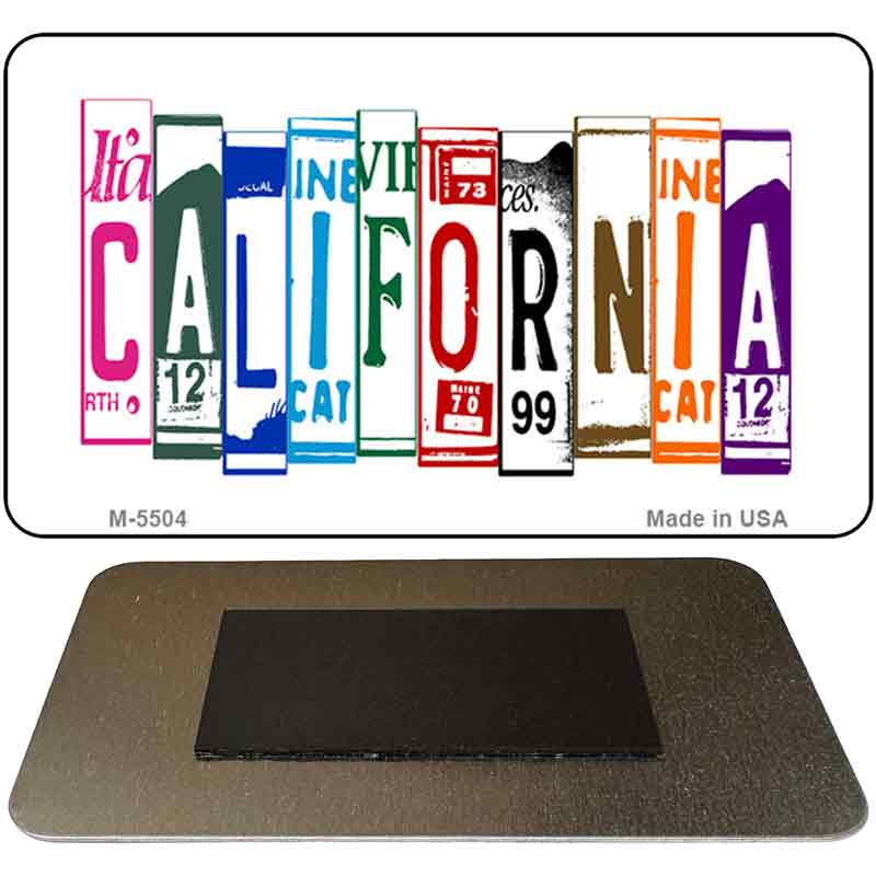 California License Plate Tag Art Novelty Metal Magnet 3.5" x 2" Magnet (M)