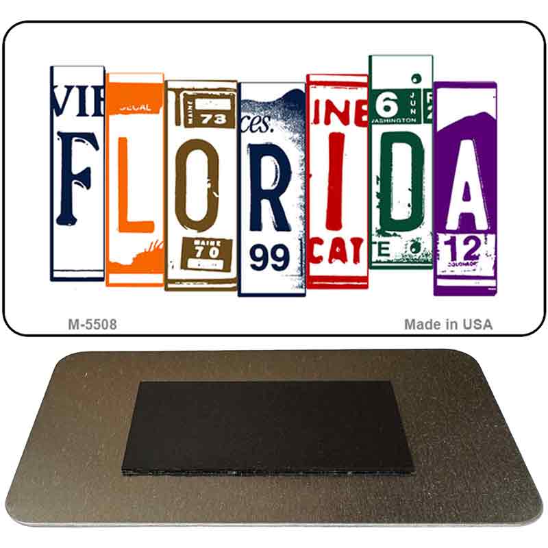 Florida License Plate Tag Art Novelty Metal Magnet 3.5" x 2" Magnet (M)