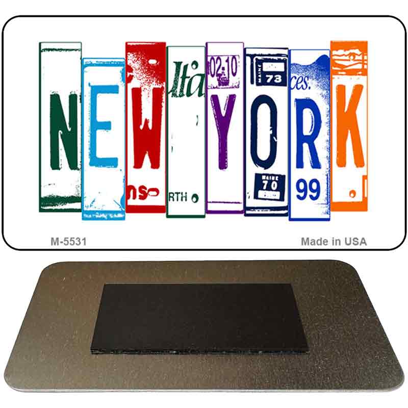 New York License Plate Tag Art Novelty Metal Magnet 3.5" x 2" Magnet (M)