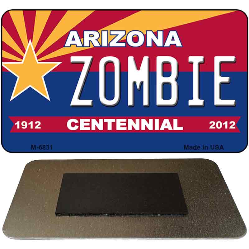 Zombie Arizona Centennial State License Plate Tag Magnet M-6831