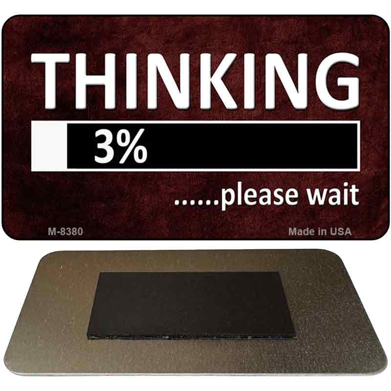 Thinking Please Wait Novelty Metal Magnet M-8380 3.5" x 2" Magnet (M)