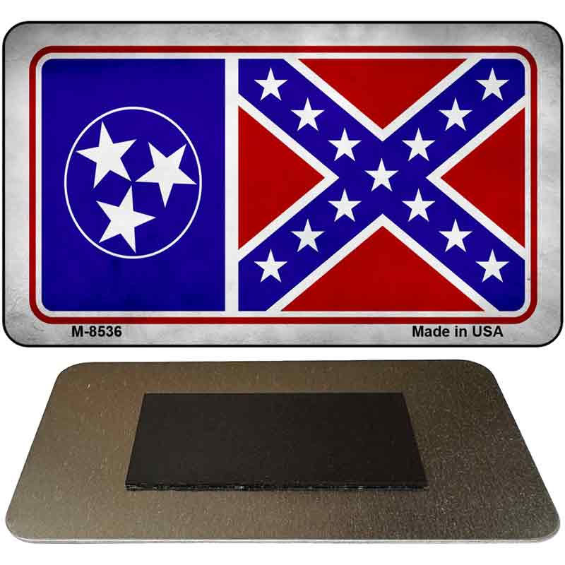Tennessee Confederate Flag Novelty Metal Magnet M-8536