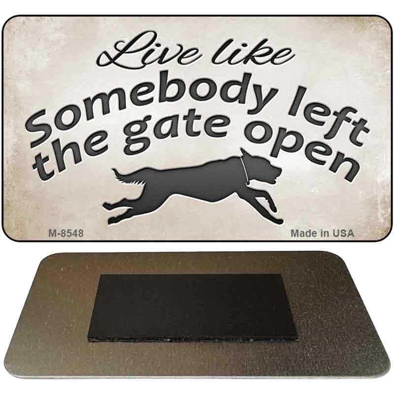 Gate Open Novelty Metal Magnet M-8548 3.5" x 2" Magnet (M)