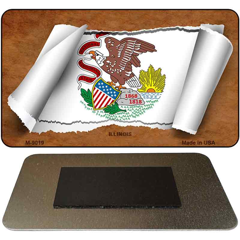 Illinois Scroll Novelty Metal Magnet M-9019