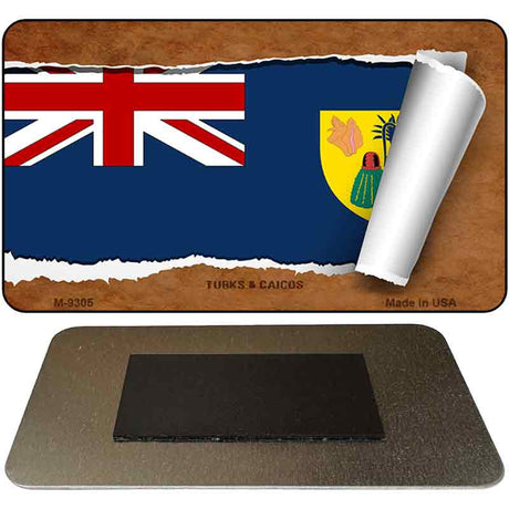Turks & Caicos Flag Scroll Novelty Metal Magnet M-9305