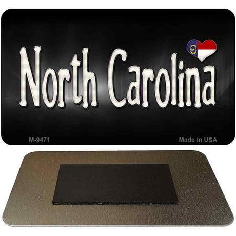 North Carolina Flag Script Novelty Metal Magnet M-9471