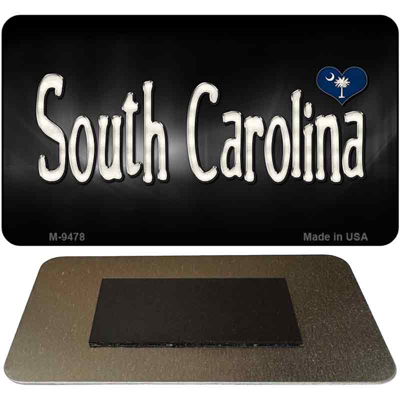 South Carolina Flag Script Novelty Metal Magnet M-9478