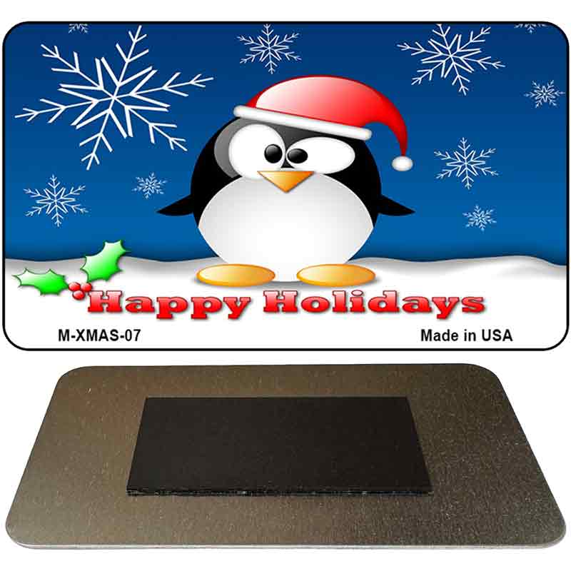Happy Holidays Penguin Novelty Metal Magnet XMAS-07