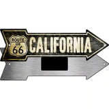 Vintage Route 66 California Novelty Metal Arrow Sign - Size 8" x 2.25" Magnet (MA)