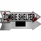 Zombie Shelter Novelty Metal Arrow Sign 8" x 2.25" (MA)
