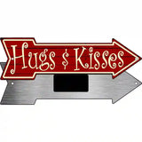 Hugs and Kisses Novelty Metal Arrow Sign 8" x 2.25" (MA)