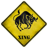 Taurus Zodiac Animal Xing Novelty Metal Crossing Sign 8.5" (MCX)