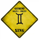 Gemini Zodiac Symbol Xing Novelty Metal Crossing Sign 8.5" (MCX)