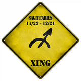 Sagittarius Zodiac Symbol Xing Novelty Metal Crossing Sign 8.5" (MCX)