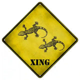 Gecko Xing Novelty Metal Crossing Sign 8.5" (MCX)