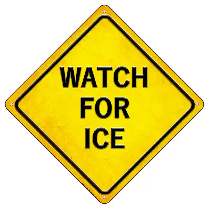 Watch For Ice Novelty Metal Crossing Sign 8.5" (MCX)