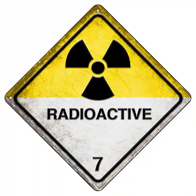 Radioactive 7 Small Novelty Metal Crossing Sign 8.5" (MCX)