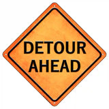 Detour Ahead Novelty Metal Crossing Sign 8.5" (MCX)