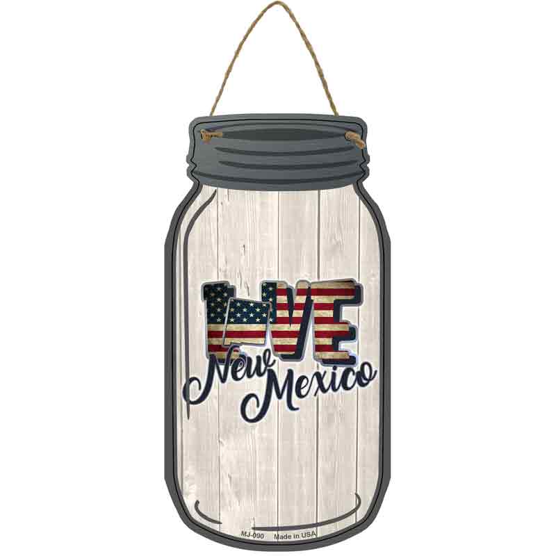 Love New Mexico Silhouette Novelty Metal Mason Jar Sign