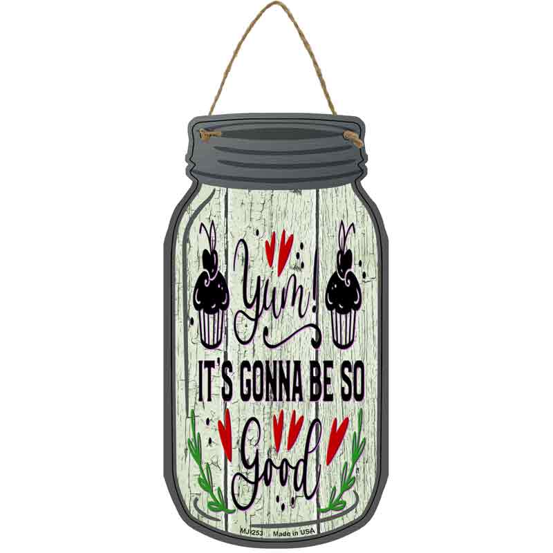 Yum Muffins Novelty Metal Mason Jar Sign