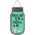 Got To Be Kitten Me Mint Novelty Metal Mason Jar Sign 4" x 8" Sign (MJ)