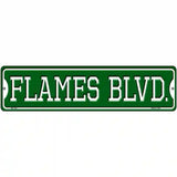 Flames Blvd Novelty Metal Street Sign 12" x 3" (MK)