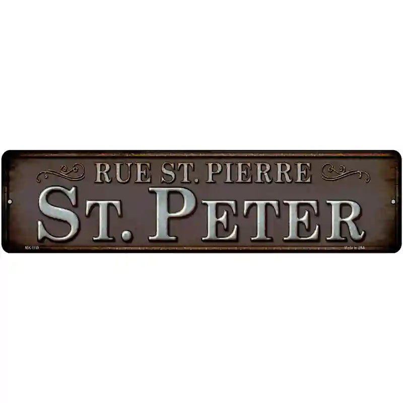 Rue St Peter Novelty Metal Street Sign 12" x 3" (MK)